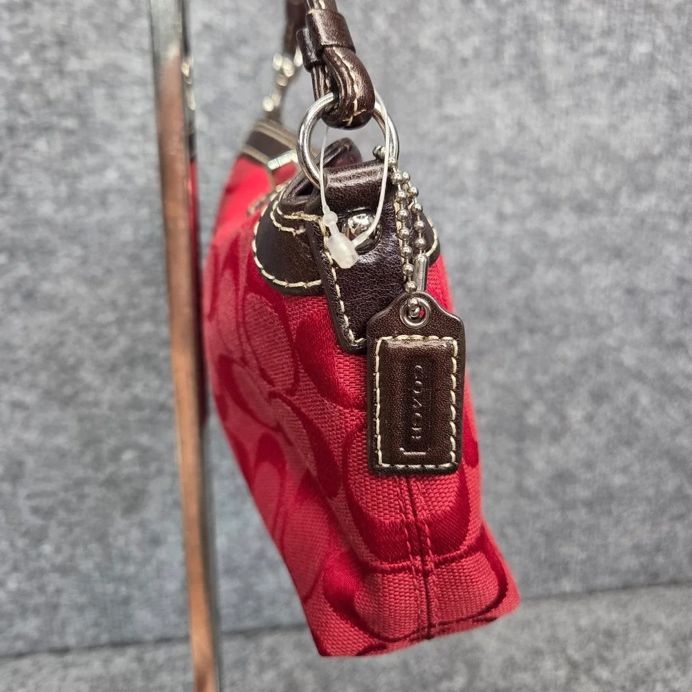 Coach Turnlock Mini Bag Purse Fold Over Wristlet Red Signature C Y2K Vintage